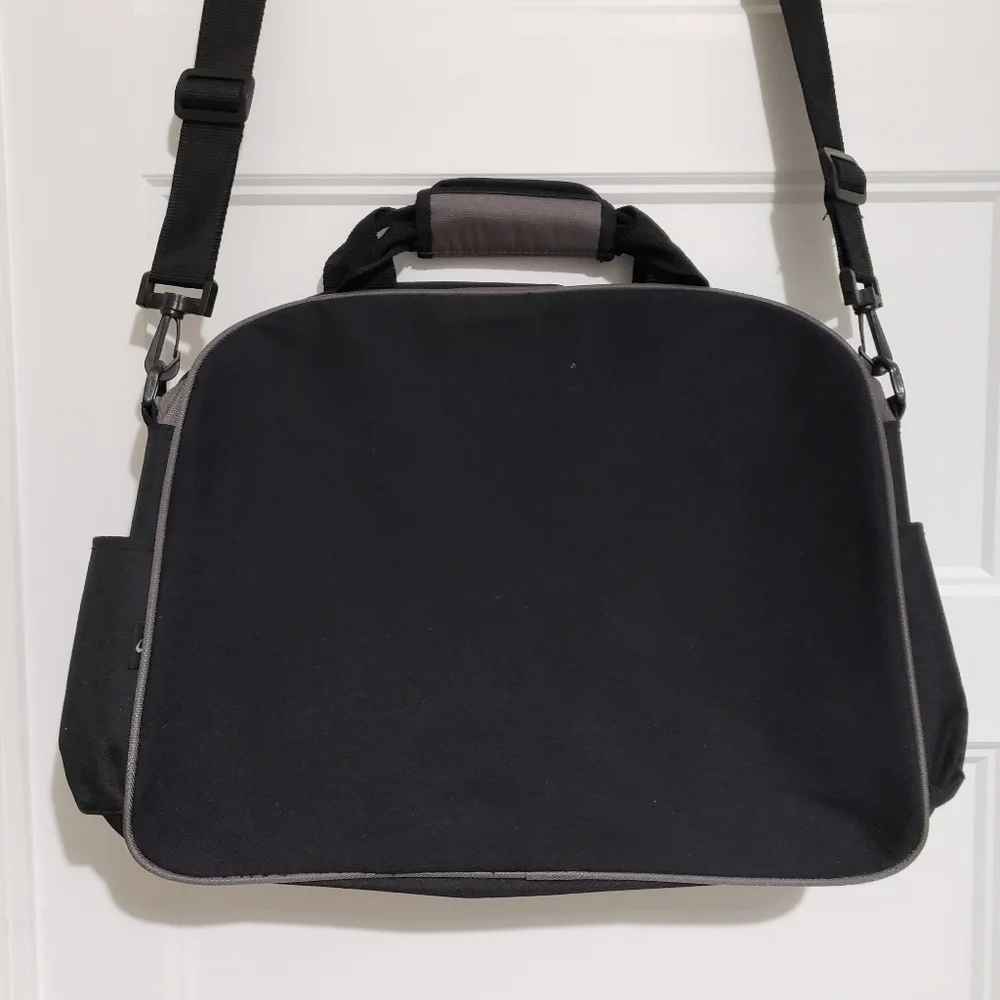 Chrysler Laptop Travel Bag Canvas Nylon By Gemline 16x13x5 Black Grey Shoulder